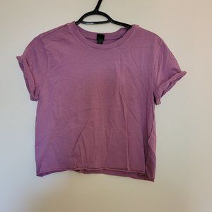 Purple t- shirt crop top